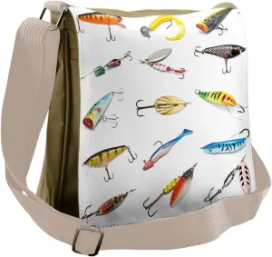 Ambesonne Fish Messenger Bag, Hunting Hobby Leisure, Unisex Cross-body