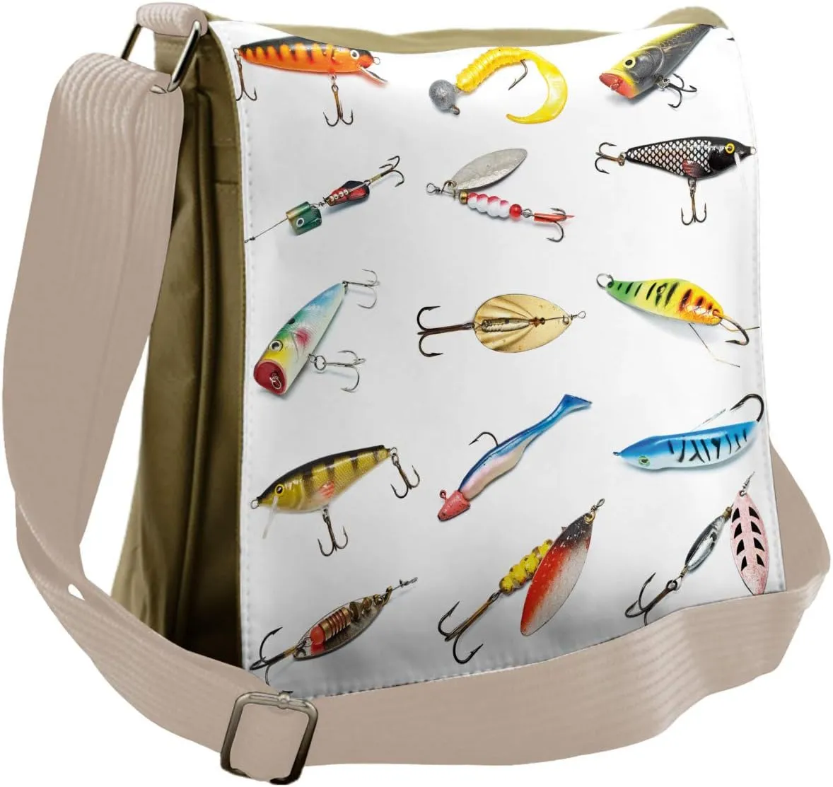 Ambesonne Fish Messenger Bag, Hunting Hobby Leisure, Unisex Cross-body