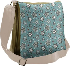Ambesonne Flower Messenger Bag, Botany Motif Bouquet, Unisex Cross-body