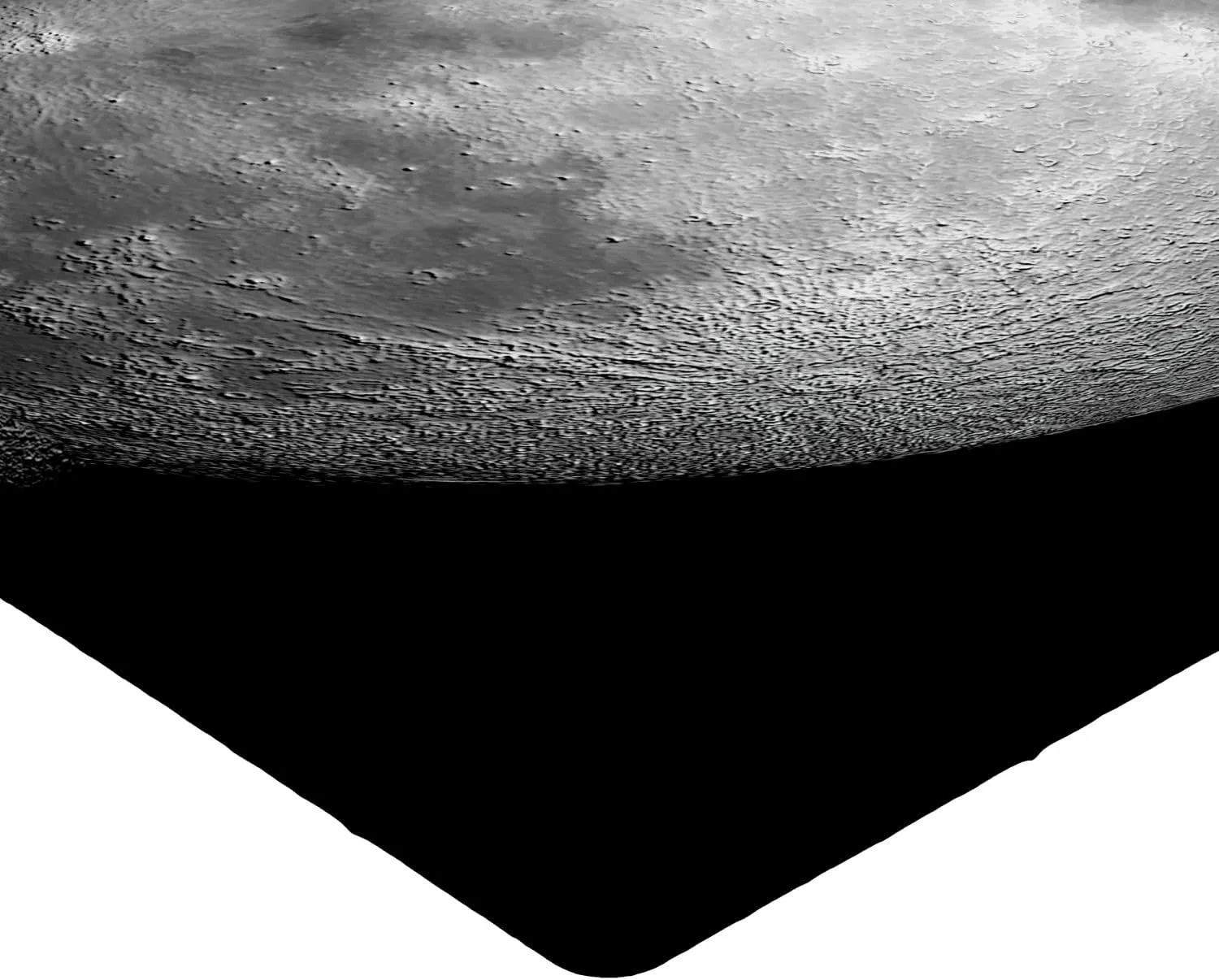 Ambesonne Galaxy Fitted Sheet, Moon Graphic Image Trippy Rock Detailed Surface Planet Astronomy Outer Space Print, Bed Cover with All-Round Elastic Deep Pocket for Comfort, King Size, Dimgray