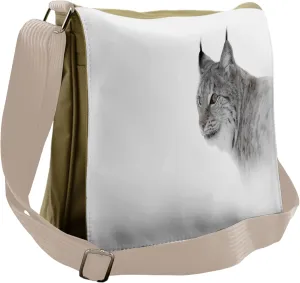 Ambesonne Hunting Messenger Bag, Wild Lynx Norway, Unisex Cross-body