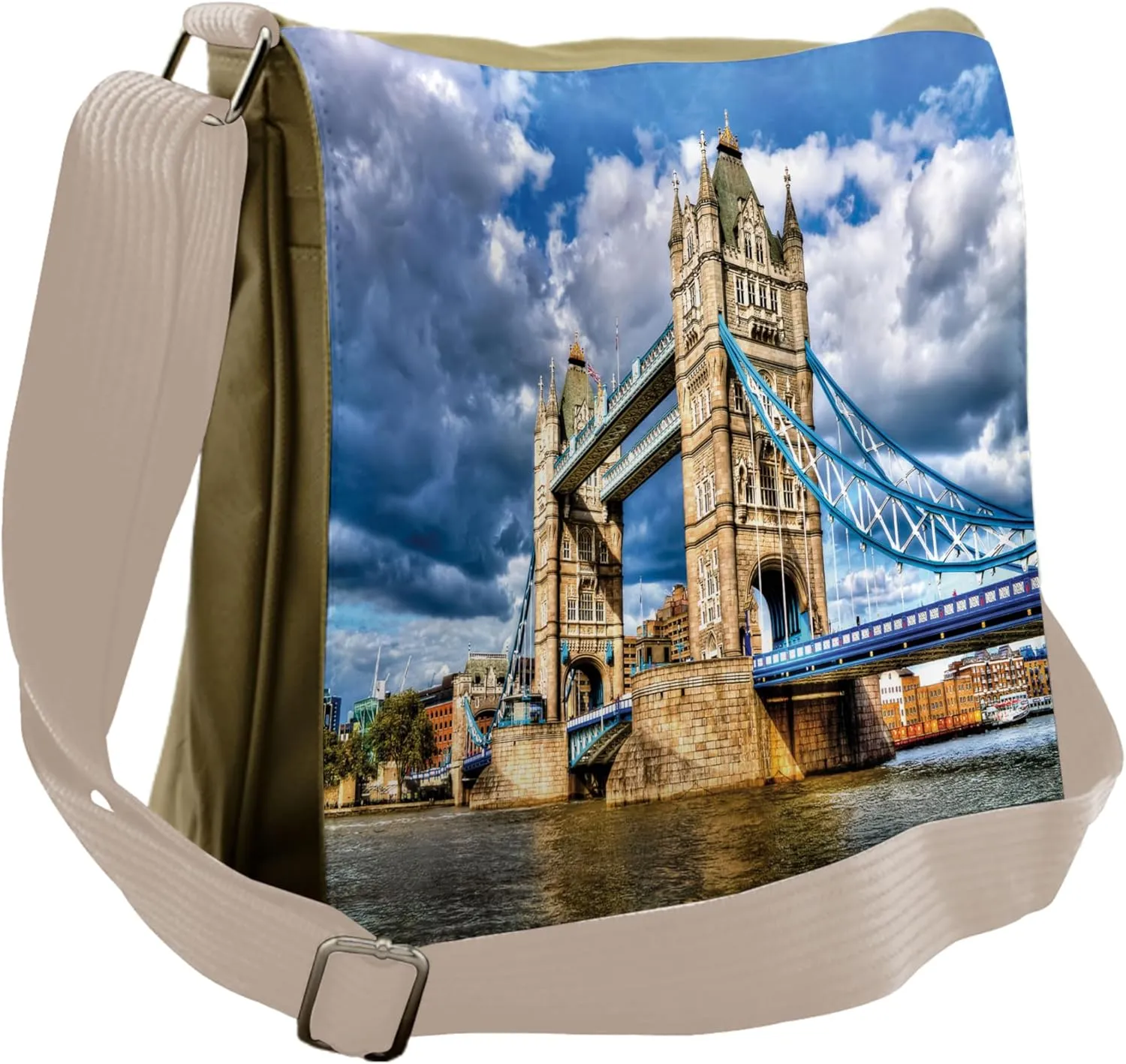 Ambesonne London Messenger Bag, British UK Heritage, Unisex Cross-body