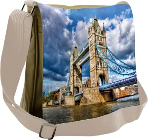 Ambesonne London Messenger Bag, British UK Heritage, Unisex Cross-body