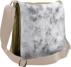 Ambesonne Marble Print Messenger Bag, Granite Stormy Details, Unisex Cross-body