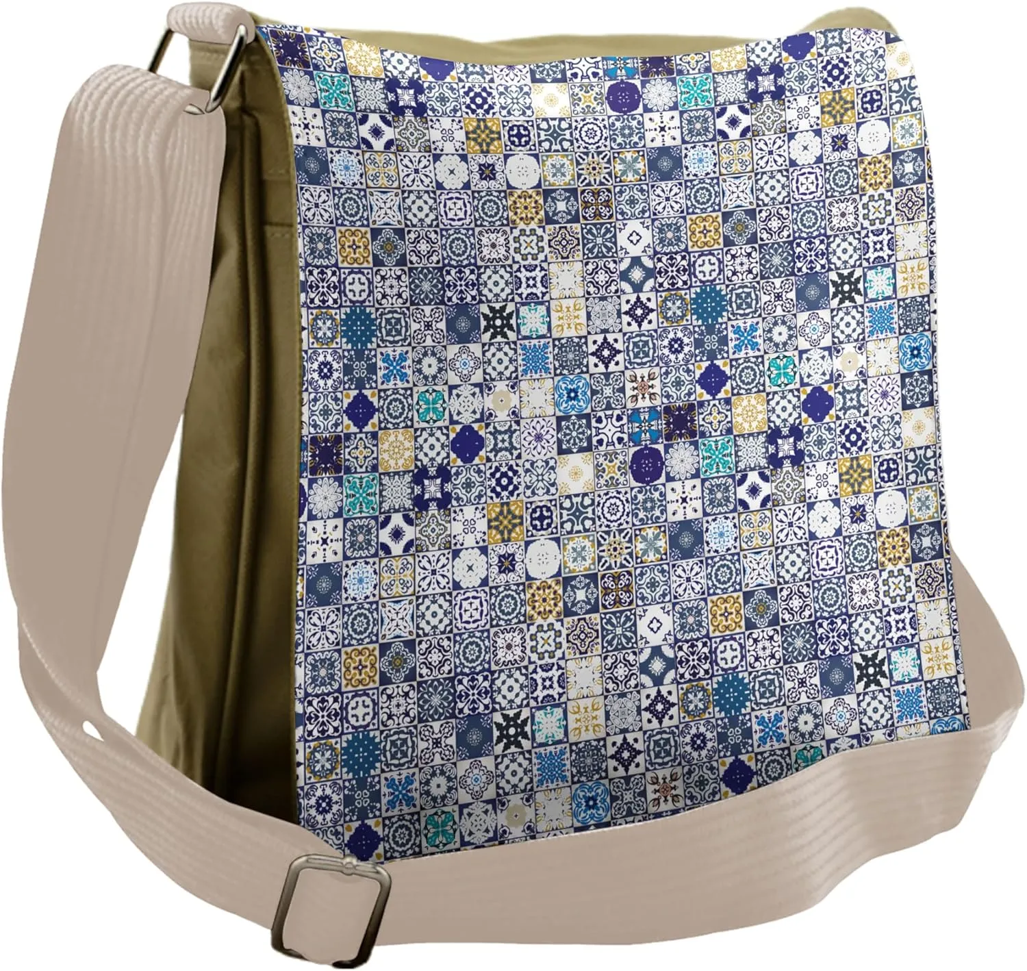 Ambesonne Moroccan Messenger Bag, Mediterranean Vintage, Unisex Cross-body