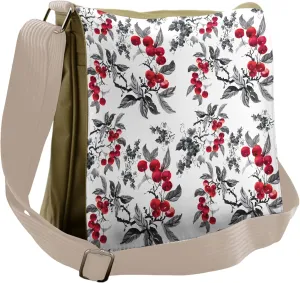 Ambesonne Rowan Messenger Bag, Abstract Botany Garden, Unisex Cross-body