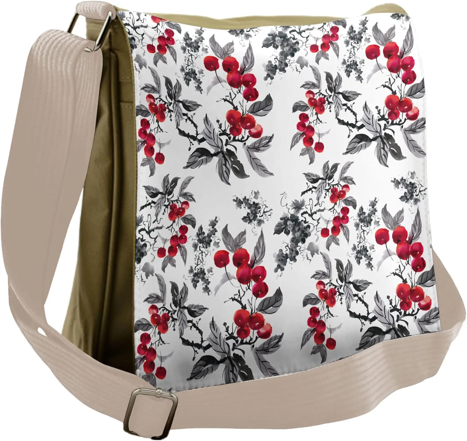 Ambesonne Rowan Messenger Bag, Abstract Botany Garden, Unisex Cross-body