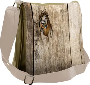 Ambesonne Savannah Messenger Bag, Siberian Wild Tiger Eye, Unisex Cross-body