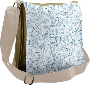 Ambesonne Science Messenger Bag, Physics Themed Drawing, Unisex Cross-body