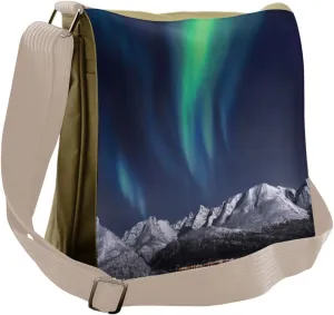 Ambesonne Sky Messenger Bag, Northern Night Norway Solar, Unisex Cross-body