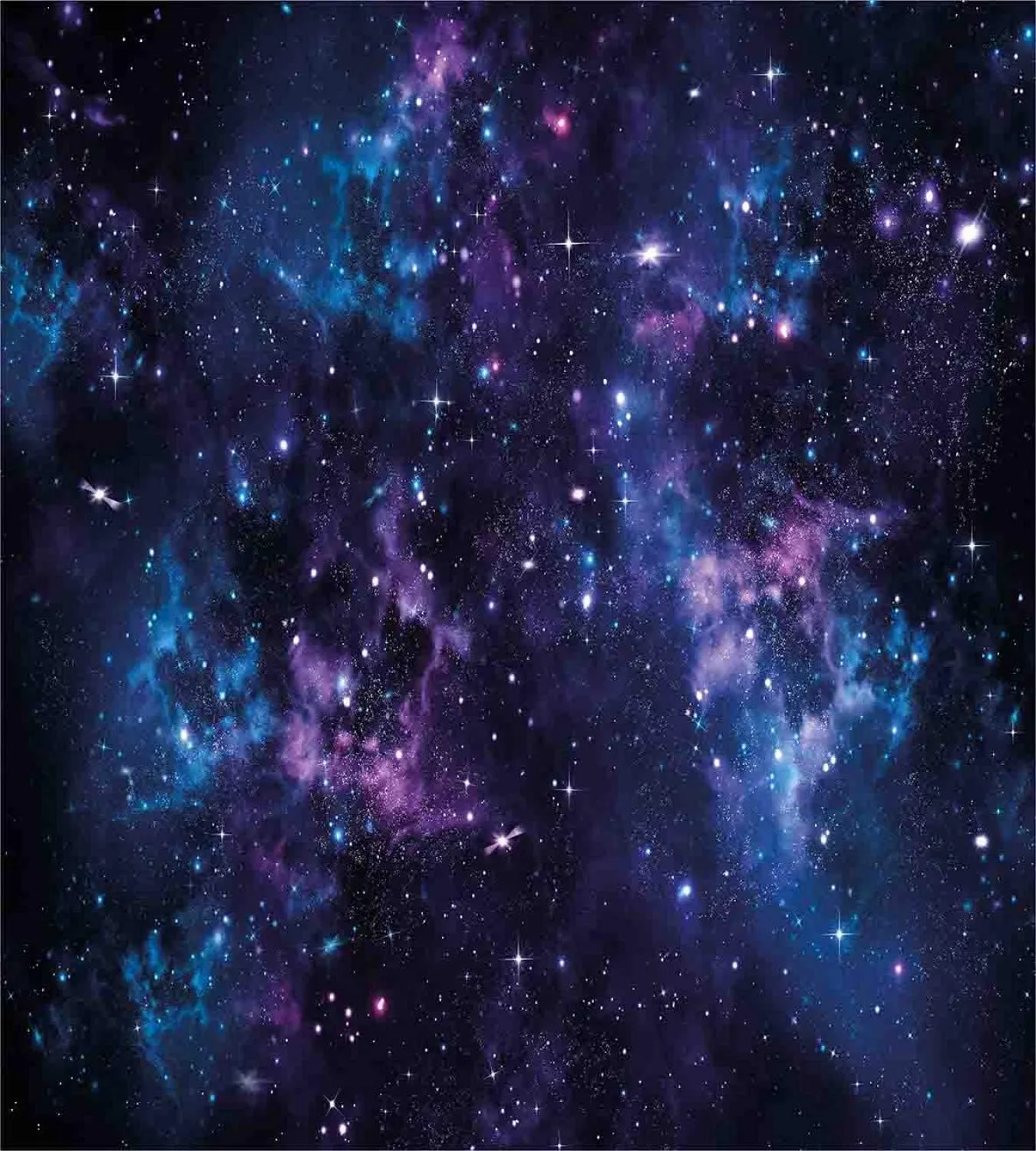 Ambesonne Space Duvet Cover Set, Mystical Sky with Star Clusters Cosmos Nebula Celestial Scenery Artwork, Decorative 2 Piece Bedding Set with 1 Pillow Sham, Twin Size, Blue