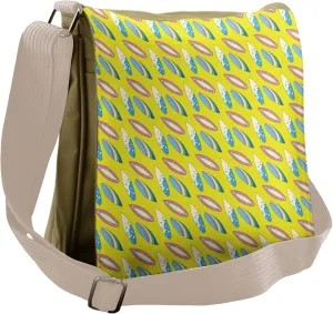 Ambesonne Surfboard Messenger Bag, Summertime Hobby, Unisex Cross-body