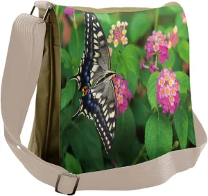 Ambesonne Swallowtail Messenger Bag, Eco Nature, Unisex Cross-body