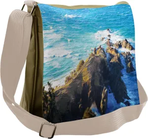 Ambesonne Travel Messenger Bag, Austalian Cliffs by Sea, Unisex Cross-body