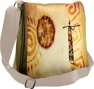 Ambesonne Vintage Messenger Bag, Brown Tribe Art, Unisex Cross-body