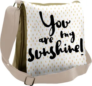 Ambesonne White Messenger Bag, Brown Droplets Romance, Unisex Cross-body
