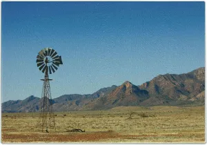 Ambesonne Windmill Cutting Board, Flinders Ranges South Australia Mountains Barren Land Summer, Decorative Tempered Glass Cutting and Serving Board, Small Size, Earth Yellow and Pale Blue