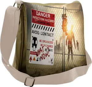 Ambesonne Zombie Messenger Bag, Dead Man Walking, Unisex Cross-body