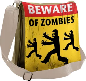 Ambesonne Zombie Messenger Bag, Fiction Humor Art, Unisex Cross-body