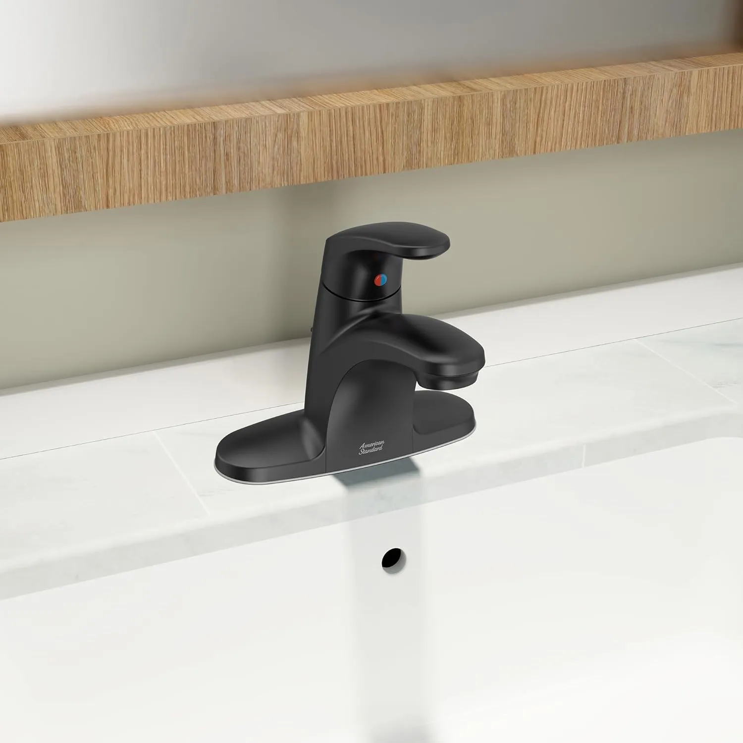 American Standard 7075002.243 Colony PRO Single-Handle Bathroom Faucet, 1.2 GPM, Matte Black