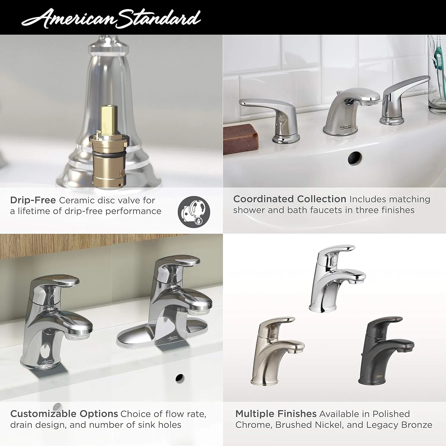 American Standard 7075100.278 Colony Pro Single-Handle Bathroom Faucet with Metal Pop-Up Drain, 1.2 GPM, Legacy Bronze
