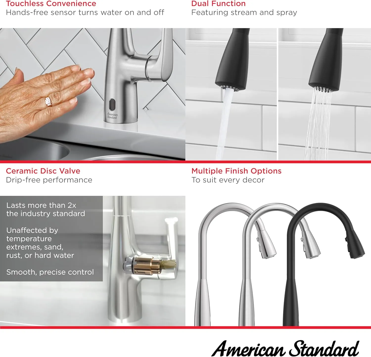 American Standard 7077380.002 Colony Pro Touchless Pull-Down Kitchen Faucet with sprayer Chrome