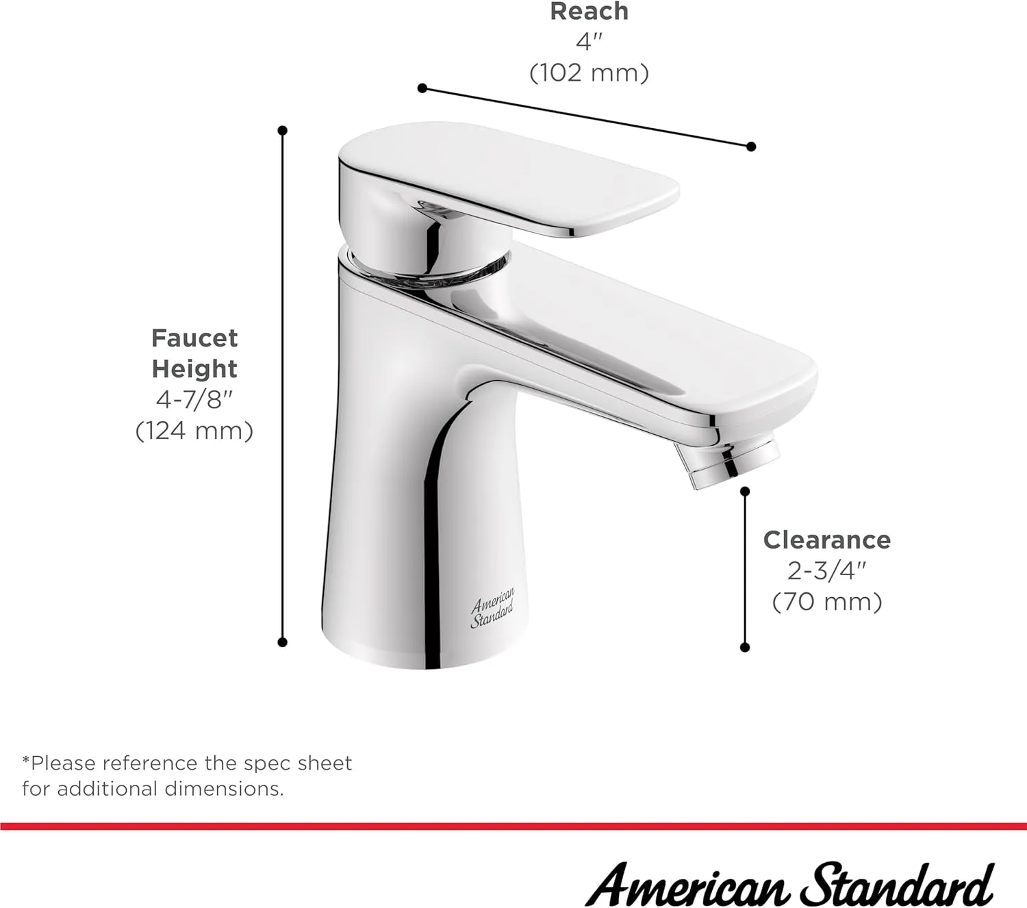 American Standard Aspirations Single-Handle Petite Bathroom Faucet 1.2 gpm/4.5 L/min with Lever Handle, Matte Black