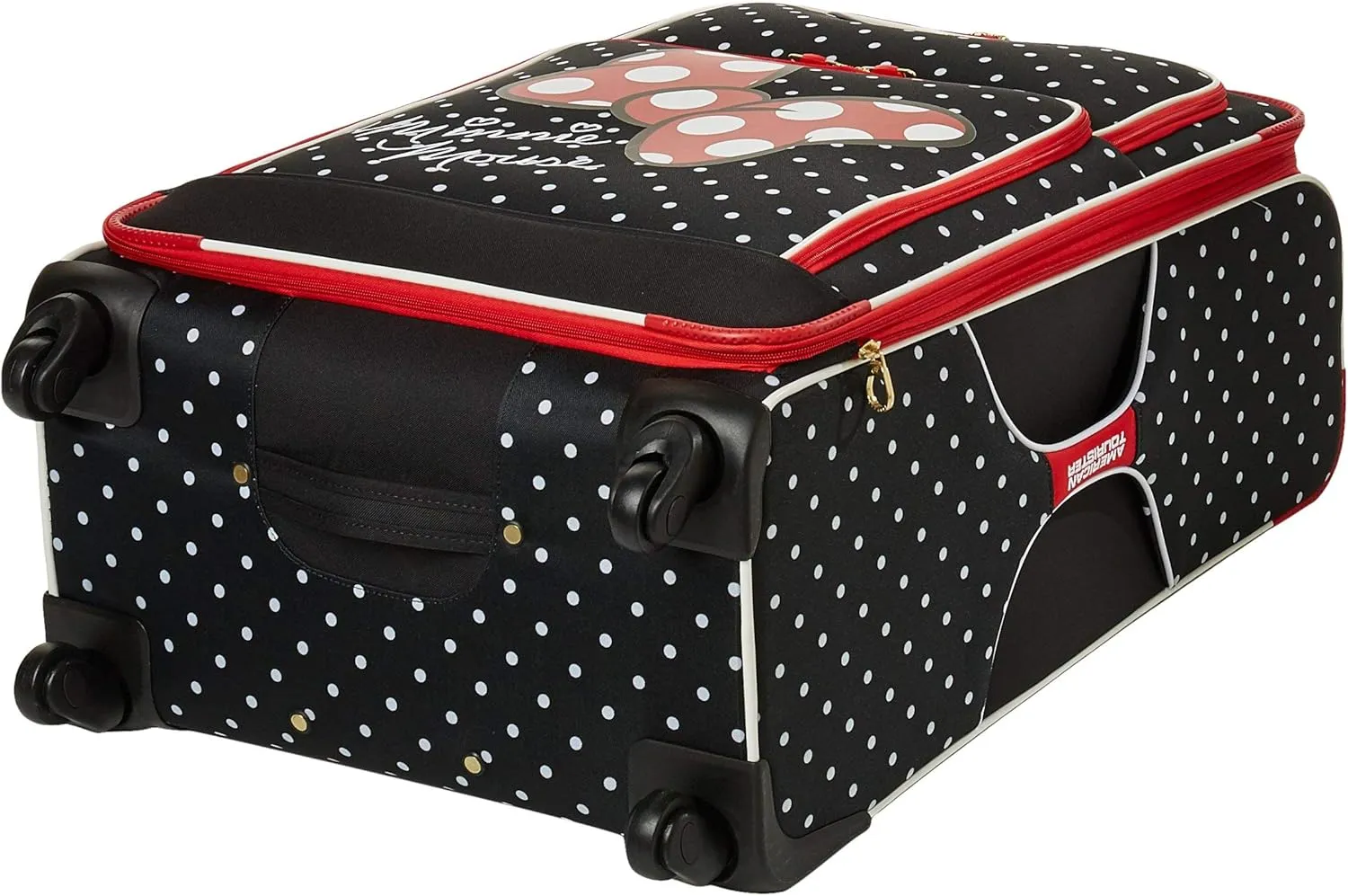 American Tourister Disney Softside Luggage with Spinner Wheels, Minnie Mouse Red Bow, Checked-Large 28-Inch