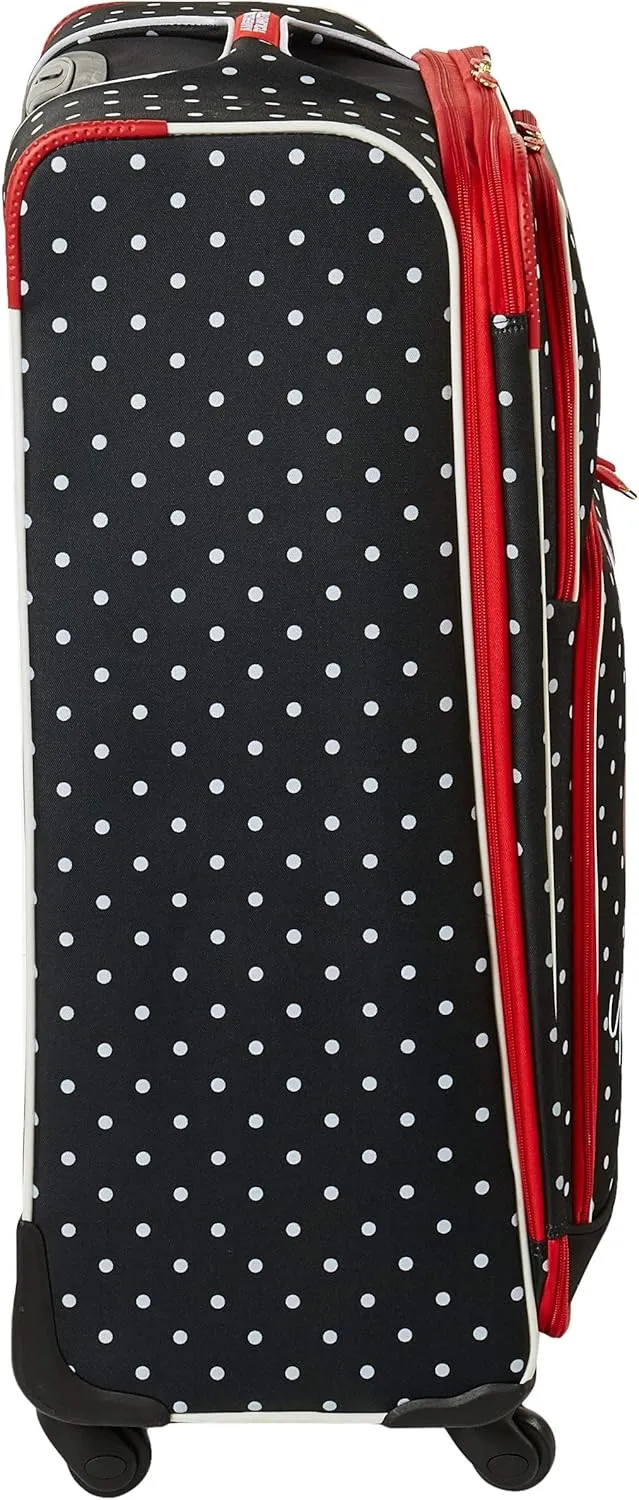American Tourister Disney Softside Luggage with Spinner Wheels, Minnie Mouse Red Bow, Checked-Large 28-Inch