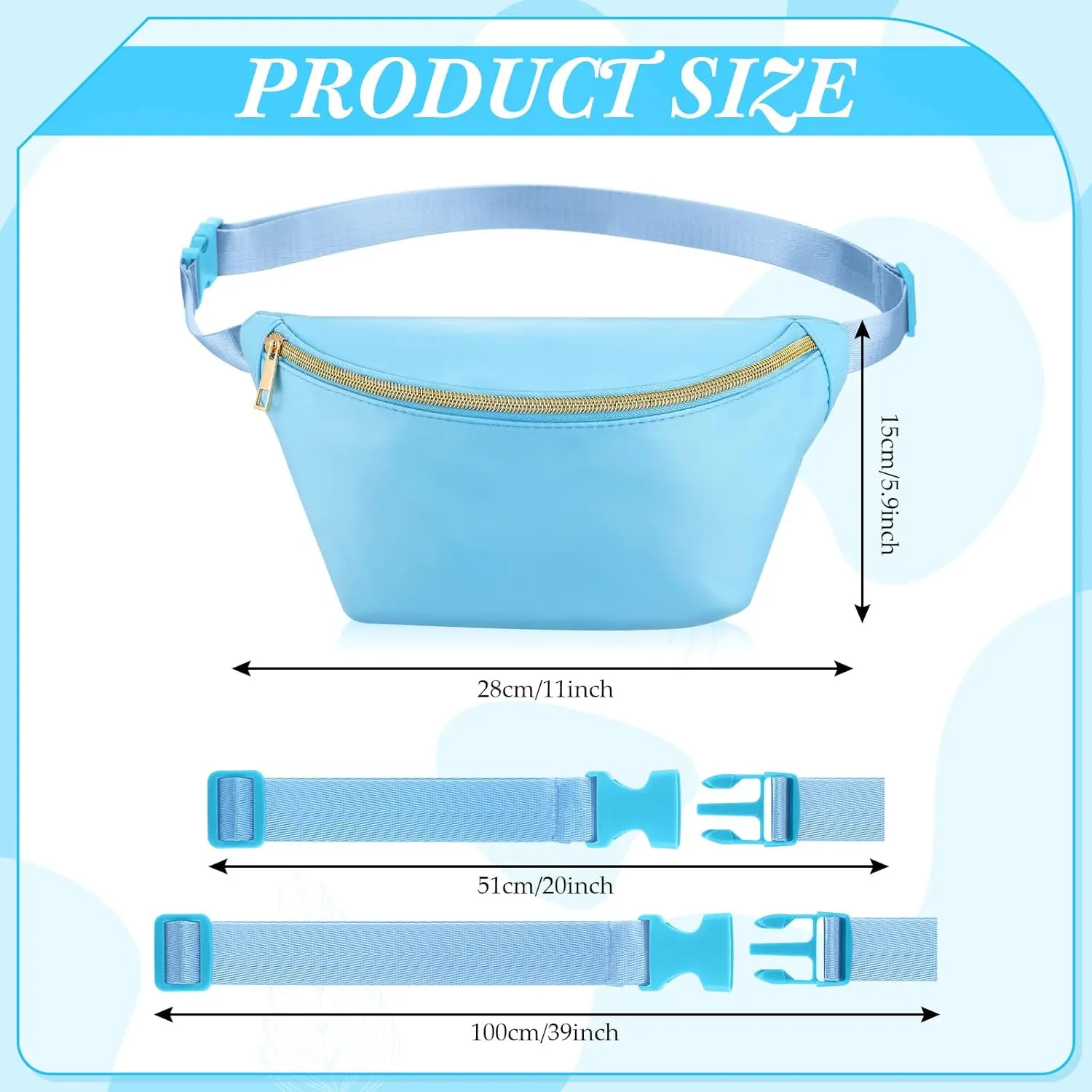 Amylove 9 Pieces Fanny Packs Nylon Waist Bag Zipper Travel Running Bag with Adjustable Strap for Women Men(Bright Colors)