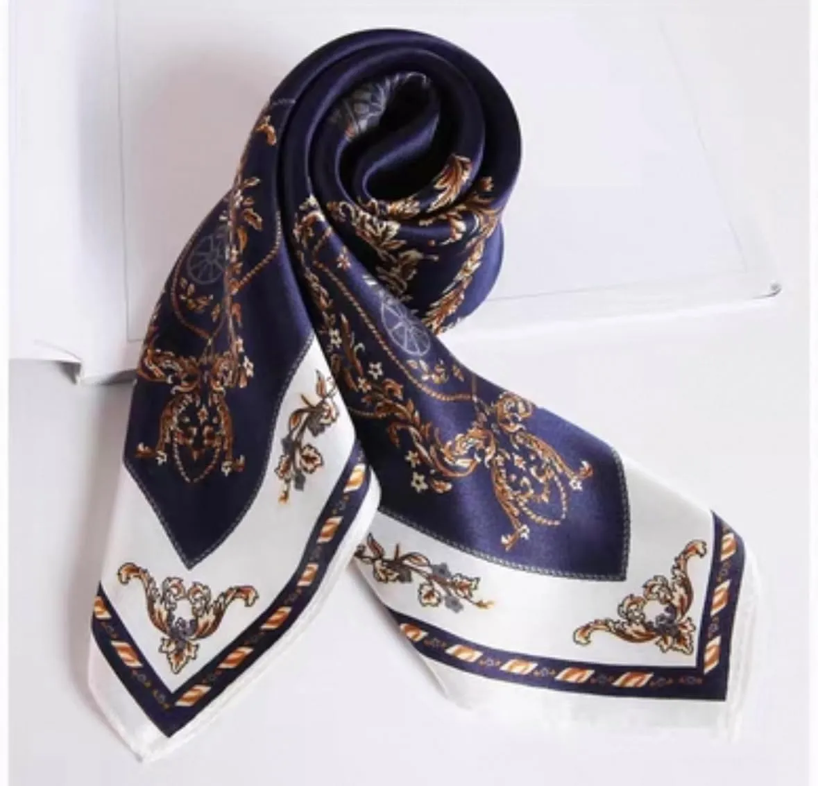 ANDANTINO 100% Mulberry Silk Scarf -21” Lightweight Square Neckerchief – Breathable Digital Printed Scarves with Gift Packed