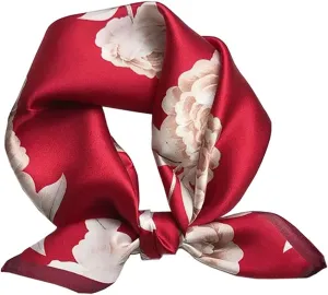 ANDANTINO 100% Mulberry Silk Square Scarf for Hair-25.6" X25.6'' Women Men Natural Silk Neckerchief Digital Printed Headscarf