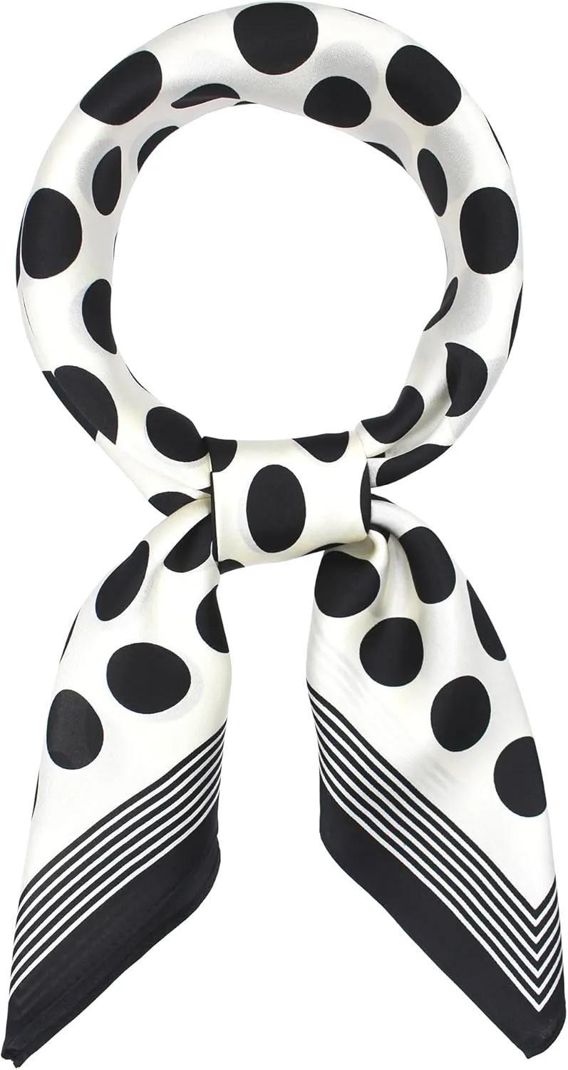 ANDANTINO 100% Mulberry Silk Square Scarf for Hair-25.6" X25.6'' Women Men Natural Silk Neckerchief Digital Printed Headscarf
