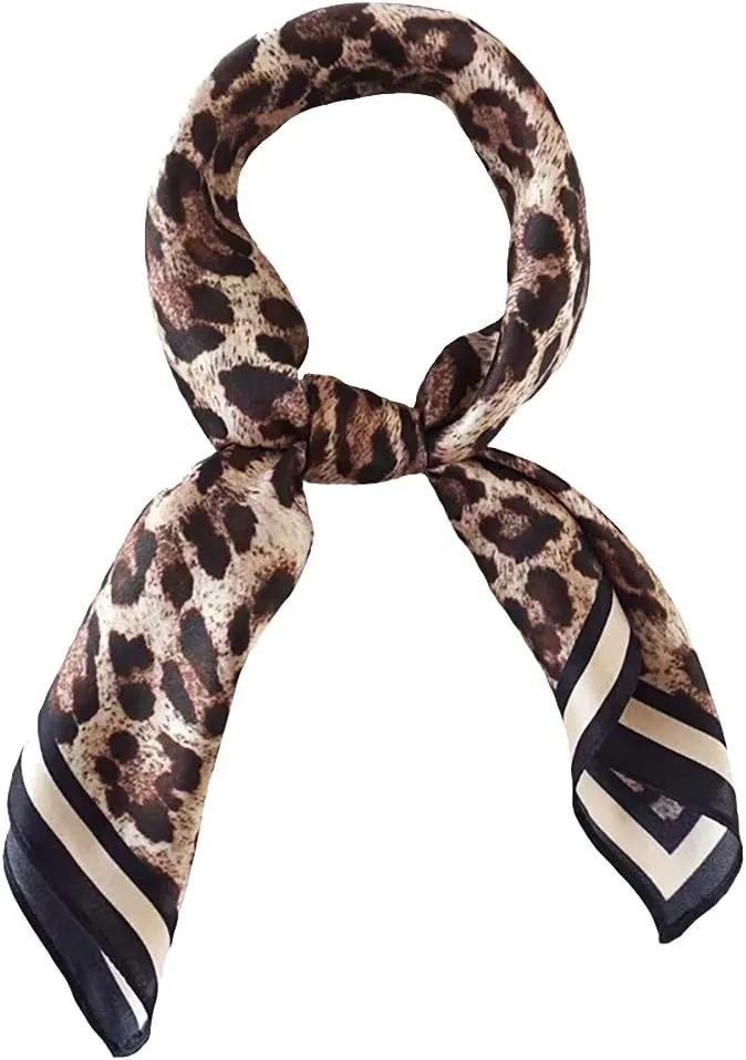 ANDANTINO 100% Real Mulberry Silk Scarf -21'' x 21''- Lightweight Neckerchief –Women Men Small Square Digital Printed Scarves