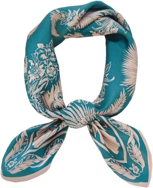 ANDANTINO 100% Real Mulberry Silk Scarf -21'' x 21''- Lightweight Neckerchief –Women Men Small Square Digital Printed Scarves