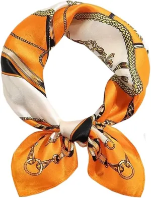 ANDANTINO 100% Real Mulberry Silk Scarf -21'' x 21''- Lightweight Neckerchief –Women Men Small Square Digital Printed Scarves