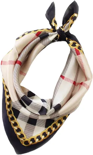 ANDANTINO 100% Real Mulberry Silk Scarf -21'' x 21''- Lightweight Neckerchief –Women Men Small Square Digital Printed Scarves