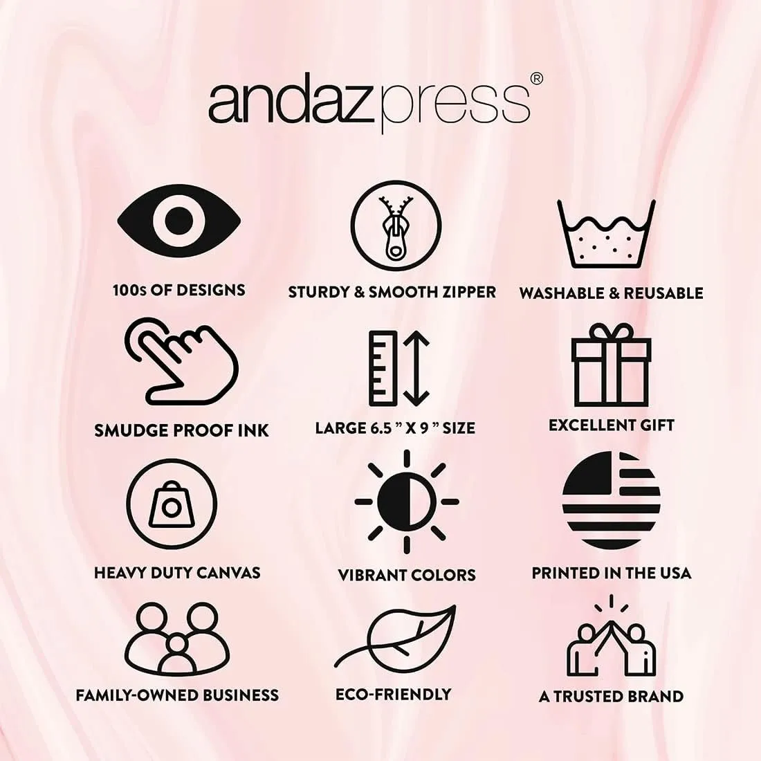 Andaz Press Personalized Makeup Bags for Women Bridesmaid Proposal Gifts Canvas Cosmetic Bag with Zipper Minimal Custom Name Heart Makeup Pouch For Bridesmaids Girls Weekend Gifts for Women 6.5" x 9"