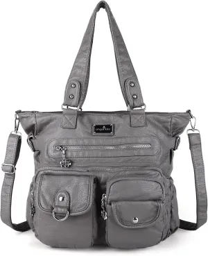Angelkiss Purses Handbags for Women PU Tote Satchel Bags for Women Pockets Shoulder Bags…