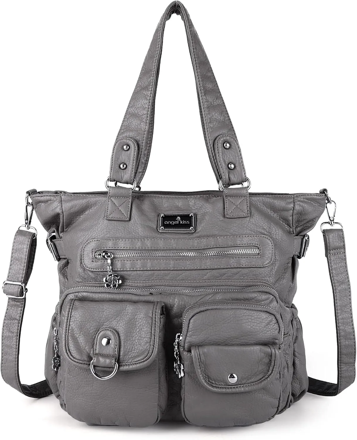 Angelkiss Purses Handbags for Women PU Tote Satchel Bags for Women Pockets Shoulder Bags…