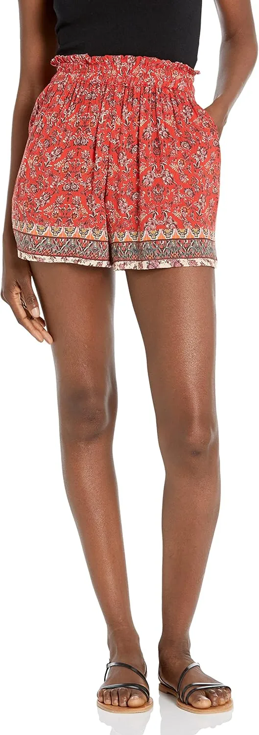 Angie Women's Paperbag Printed Short