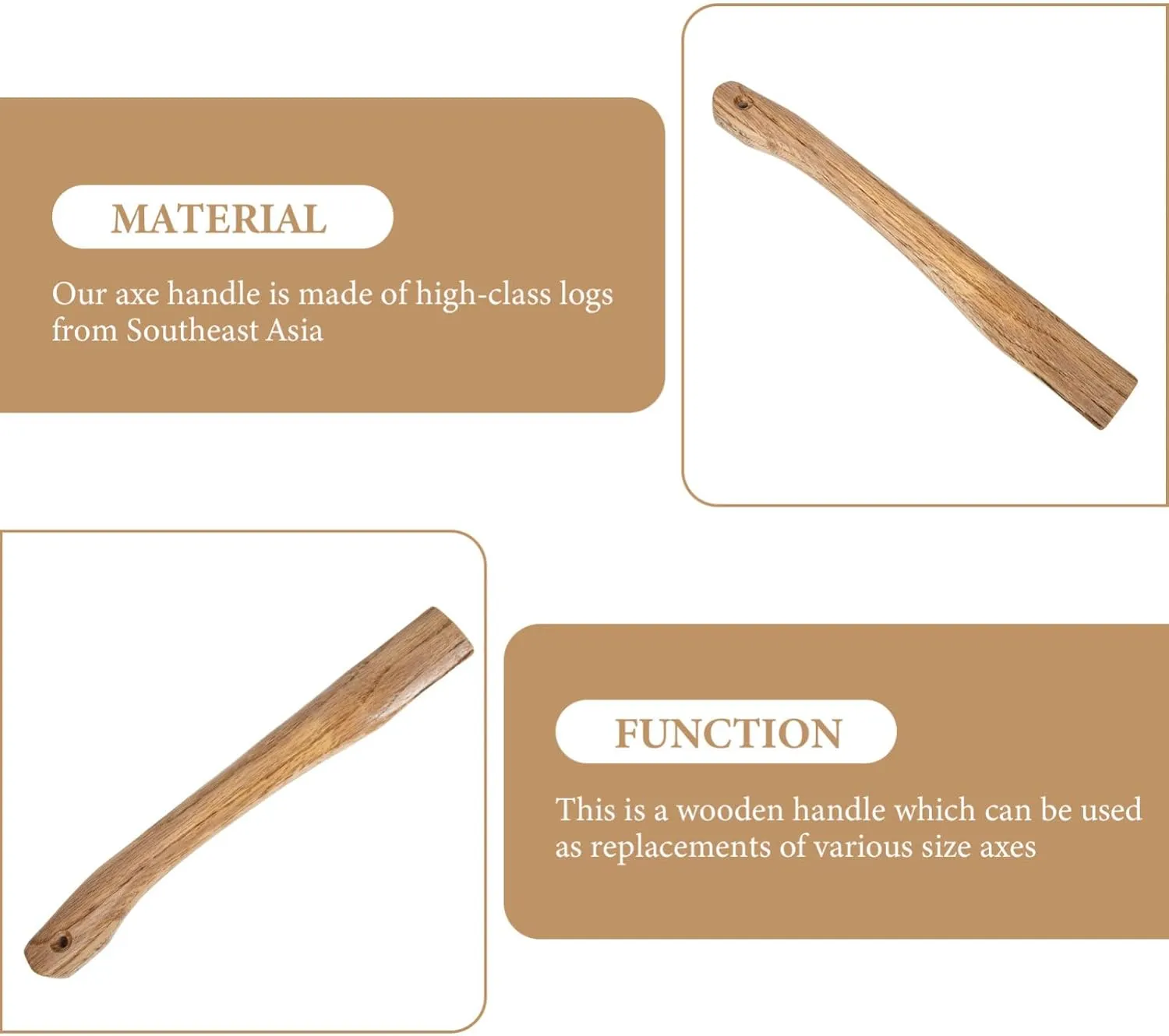 Angoily Replacement Handle Grip for Camp Length Includes Steel Wedges and Hunter Axes