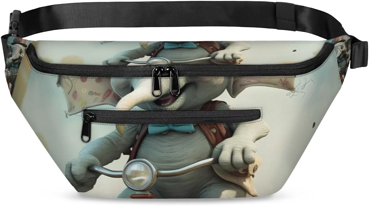 Animal Elephant Sling Bag Crossbody Backpack Chest Daypack for Women Sport Travel Hiking Casual Bag Multipurpose Waist Pack With Zipper Closure Adjustable Strap Shoulder Bag