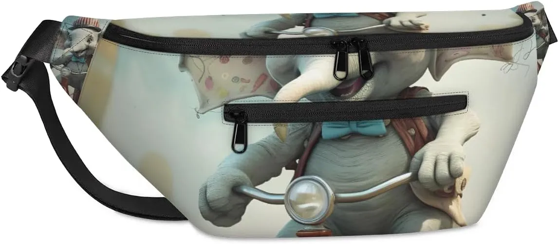 Animal Elephant Sling Bag Crossbody Backpack Chest Daypack for Women Sport Travel Hiking Casual Bag Multipurpose Waist Pack With Zipper Closure Adjustable Strap Shoulder Bag