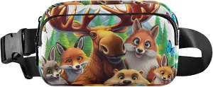 Animals Selfie Fox Bear Funny Women Fanny Packs Neon Hip Bag Belt Purse Waterproof Waist Purse for Women