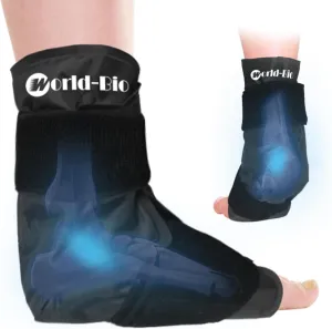 Ankle Ice Pack Wrap Compression, Foot Ice Pack Wrap Plantar Fasciitis, Foot Cold Cure Wrap, Reusable Gel Ice Pack for Ankle and Foot Pain Relief, Achilles Tendonitis, Swelling, Sprained Ankle and Heel