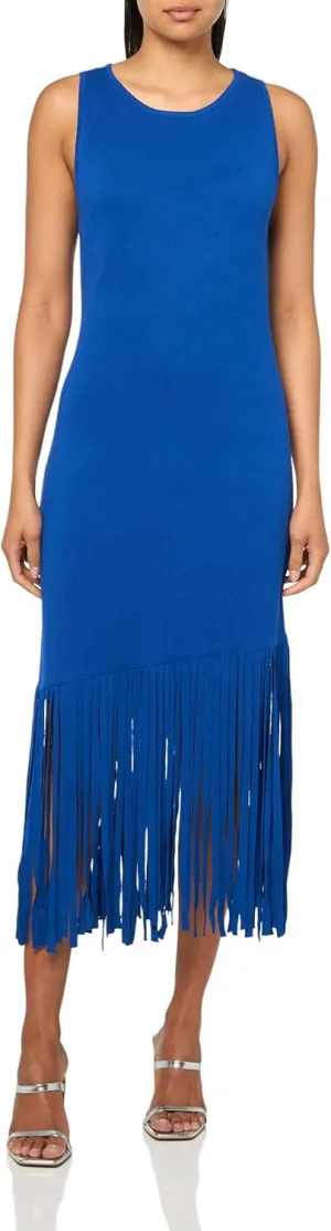 Anne Klein Women's Asymmetric Fringe Dress