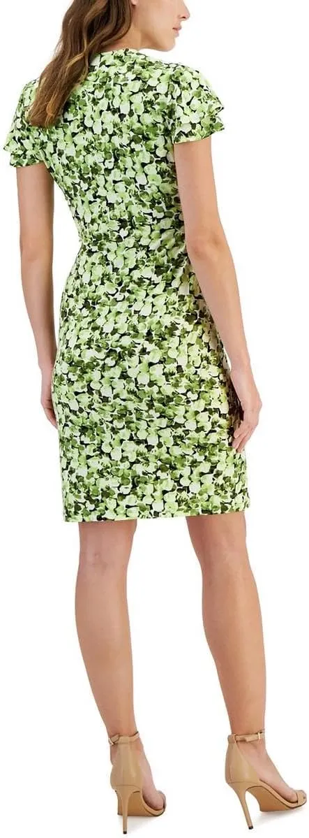 Anne Klein Womens Plus Printed Wrap Dress