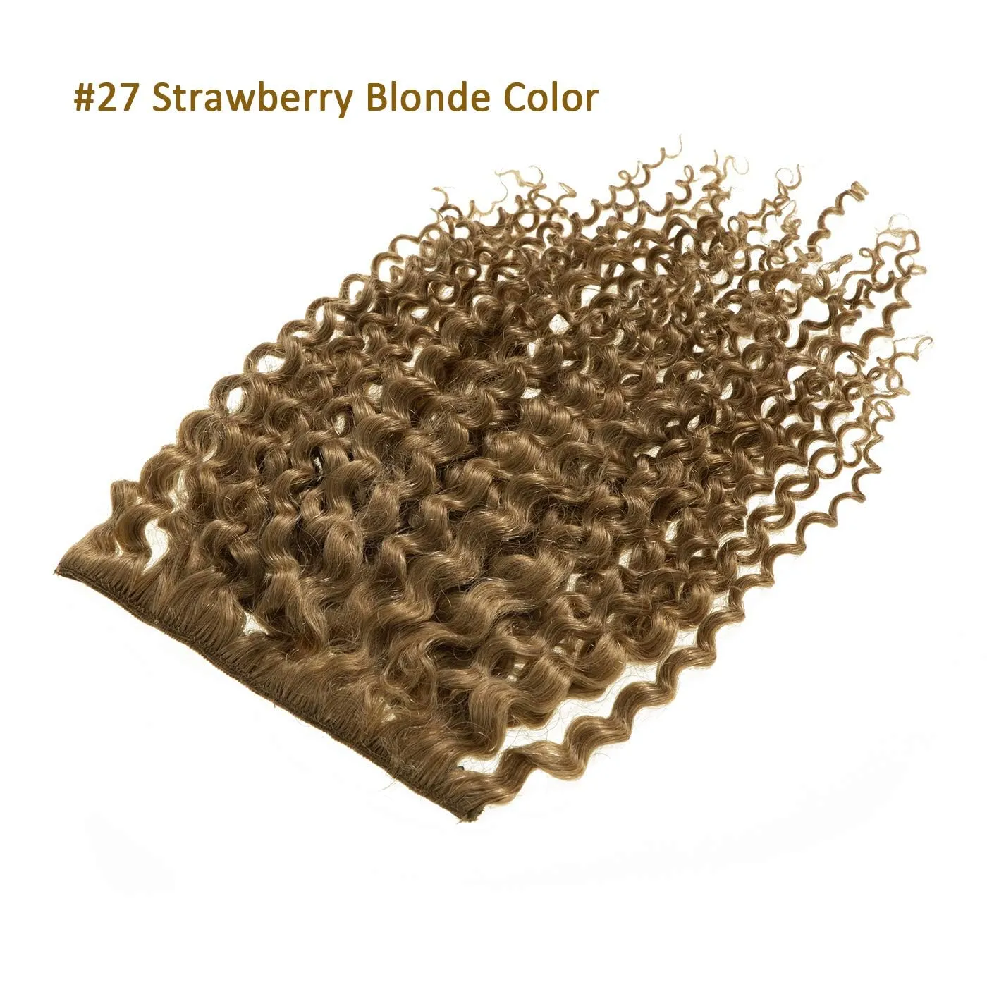 Anrosa Clip in Human Hair Extensions Jerry Curly Full Head 3B 3C Curly Clip In Hair Extensions Strawberry Blonde Remy Human Hair Curly Hair Extensions for Black Women 18 Inch 120g 7 Pieces