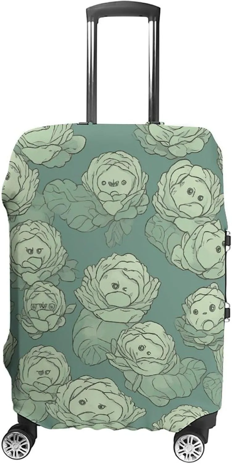 Anti-Scratch Luggage Cover Cabbage Pattern Printed Luggage Case Protector Washable Suitcase Covers Elastic Suitcase Protector for Size XL (30-32 inches) Luggage